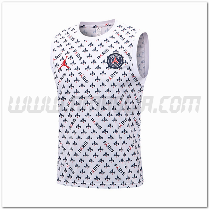 Canotta da Allenamento Jondan PSG Bianco/Nero 2022 2023