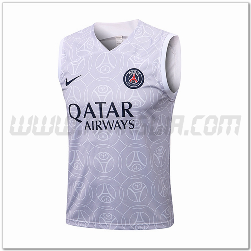 Canotta da Allenamento PSG Bianco/Grigio 2022 2023