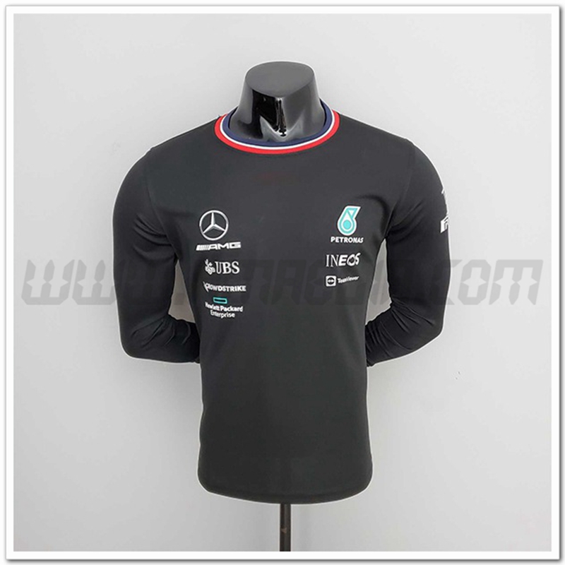Maglietta Manches Longues F1 Mercedes Benz Team Nero 2022