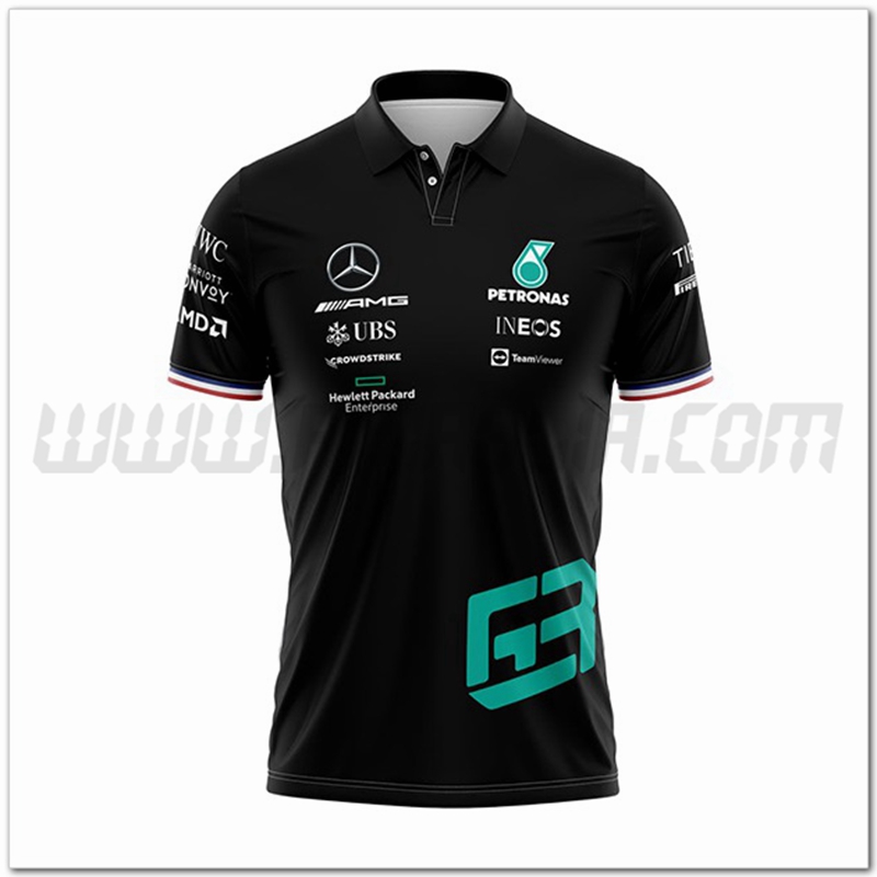 Maglia Polo F1 Mercedes Benz Team Nero 2022