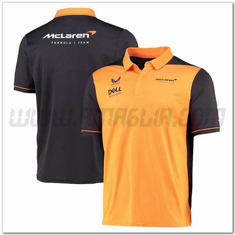 Maglia Polo F1 McLaren Team Arancia/Nero 2022