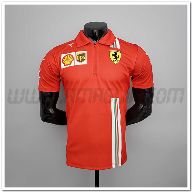 Maglia Polo F1 Scuderia Ferrari Team Rosso 2022