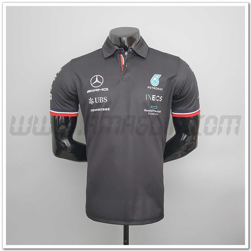 Maglia Polo F1 Mercedes Benz Team Nero 2022