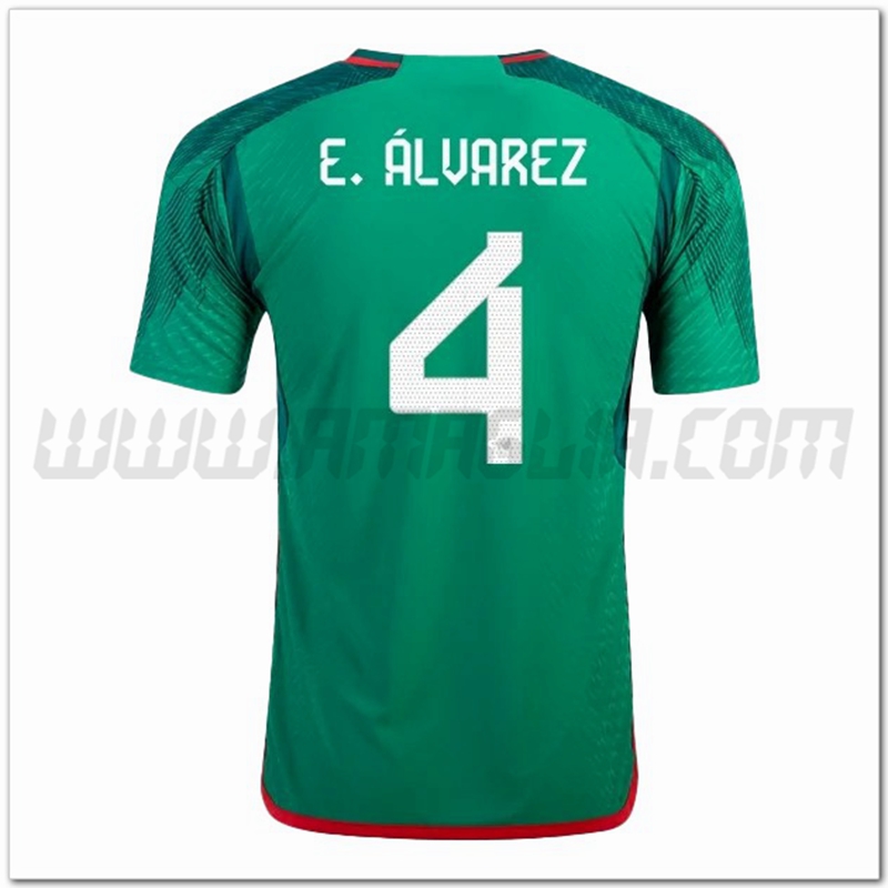 Prima Maglia E. 脕LVAREZ #4 Messico 2022 2023
