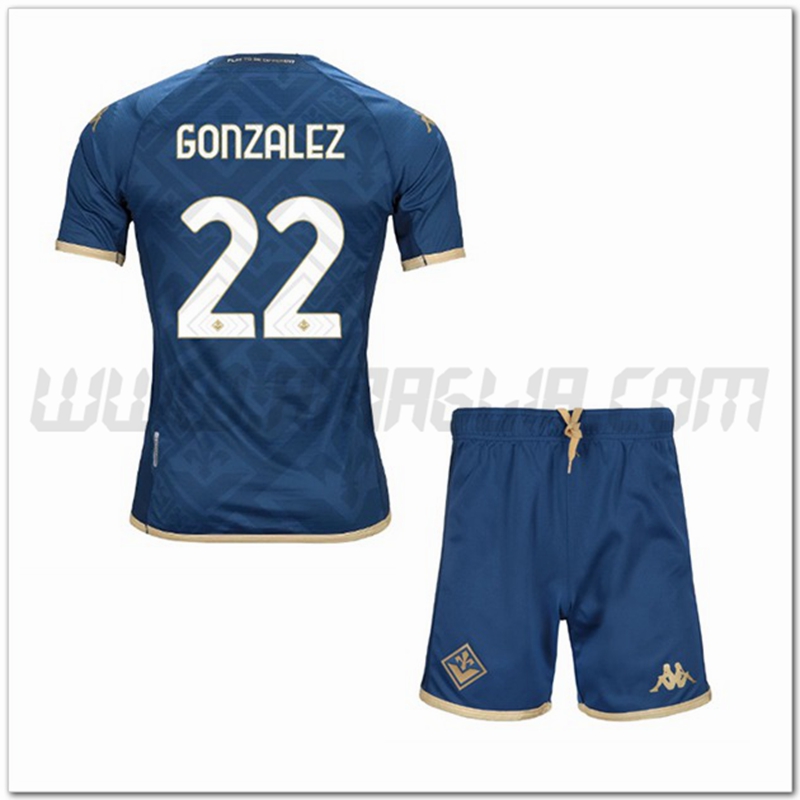Kit Maglia GONZALEZ #22 ACF Fiorentina Bambino Terza 2022 2023