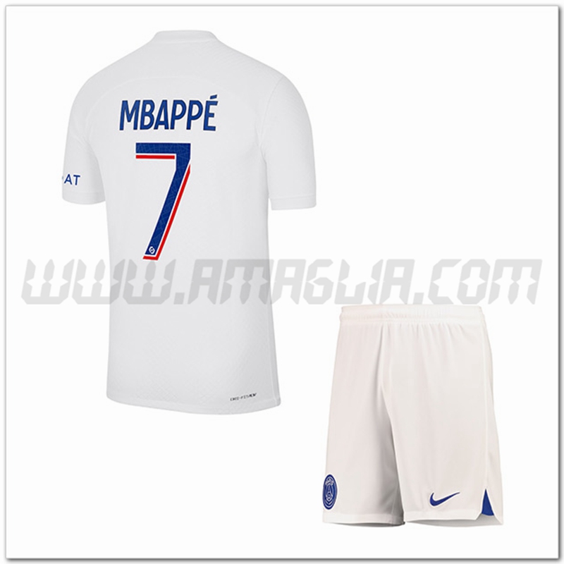 Kit Maglia MBAPP鑴?#7 Paris PSG Bambino Terza 2022 2023