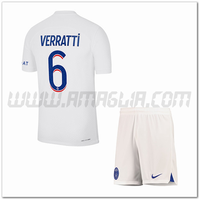 Kit Maglia VERRATTI #6 Paris PSG Bambino Terza 2022 2023