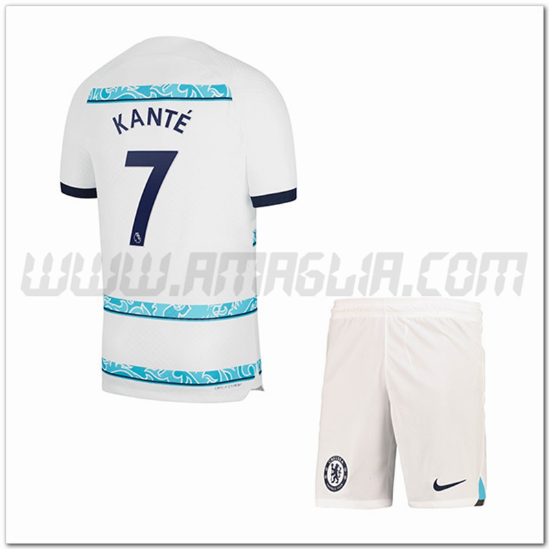 Kit Maglia KANT鑴?#7 FC Chelsea Bambino Seconda 2022 2023
