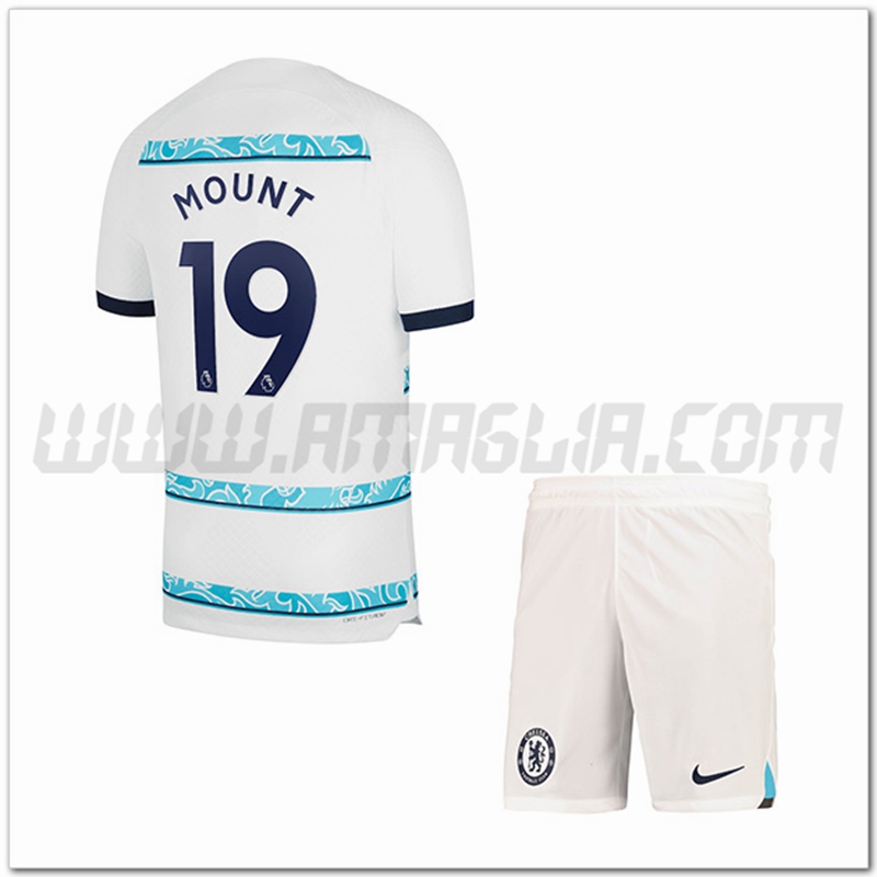 Kit Maglia MOUNT #19 FC Chelsea Bambino Seconda 2022 2023