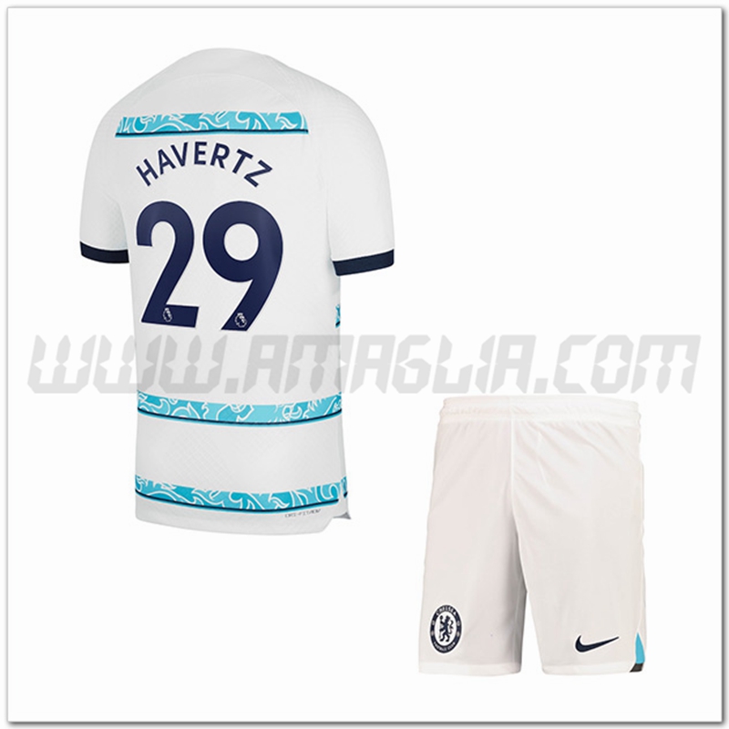 Kit Maglia HAVERTZ #29 FC Chelsea Bambino Seconda 2022 2023