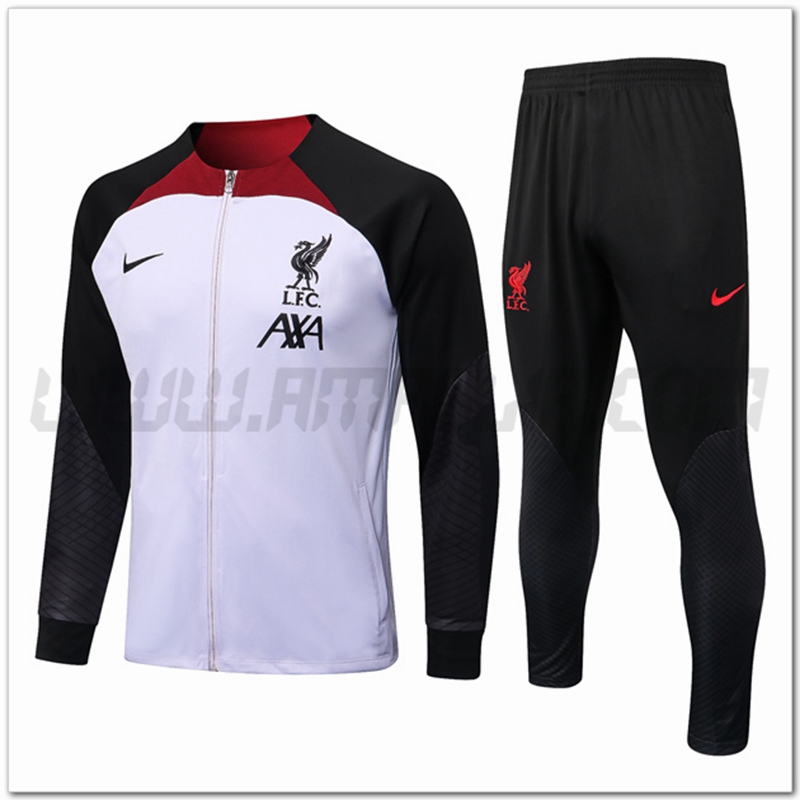 Tuta Giacca Allenamento FC Liverpool Nero/Bianco 2022 2023