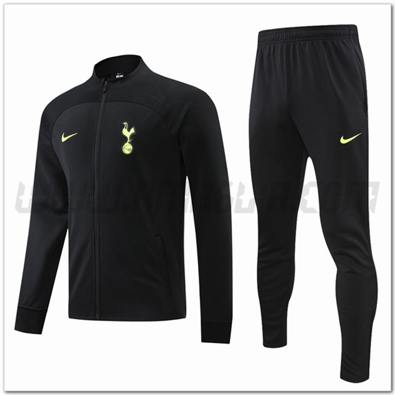 Tuta Giacca Allenamento Tottenham Hotspurs Nero 2022 2023