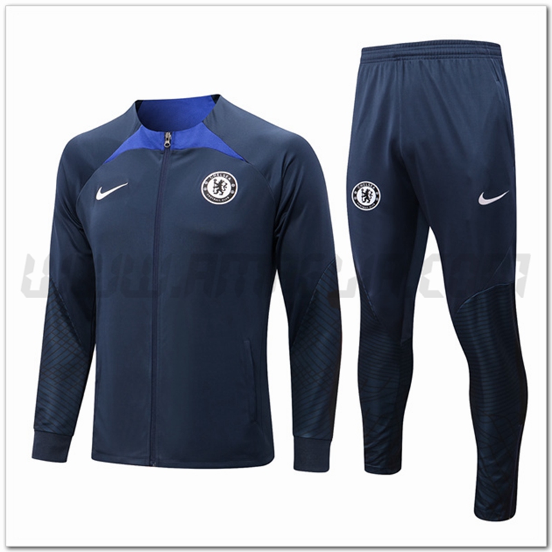 Tuta Giacca Allenamento FC Chelsea Nero/Blu 2022 2023