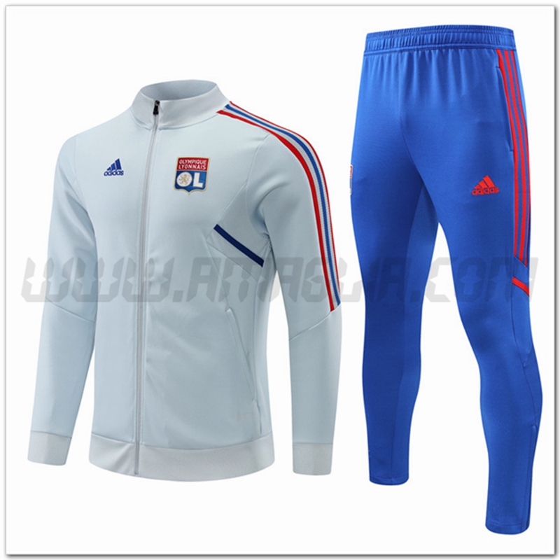 Tuta Giacca Allenamento Lyon OL Grigio 2022 2023