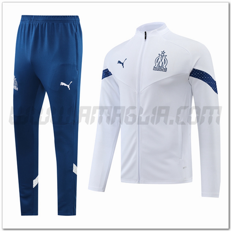 Tuta Giacca Allenamento Marsiglia OM Bianco 2022 2023