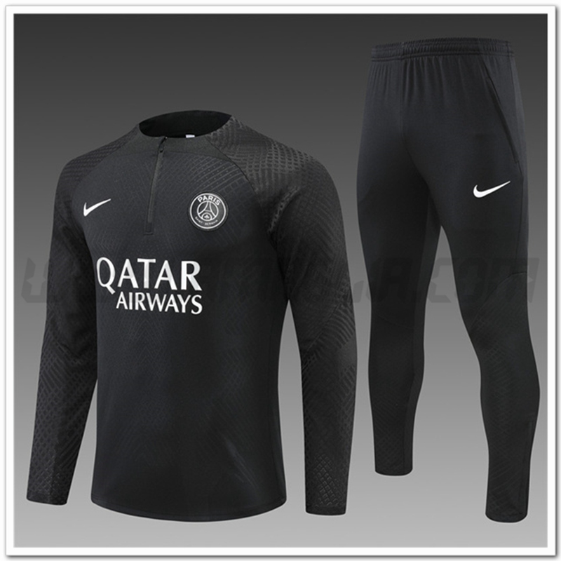 Tuta Allenamento PSG Bambino Nero 2022 2023