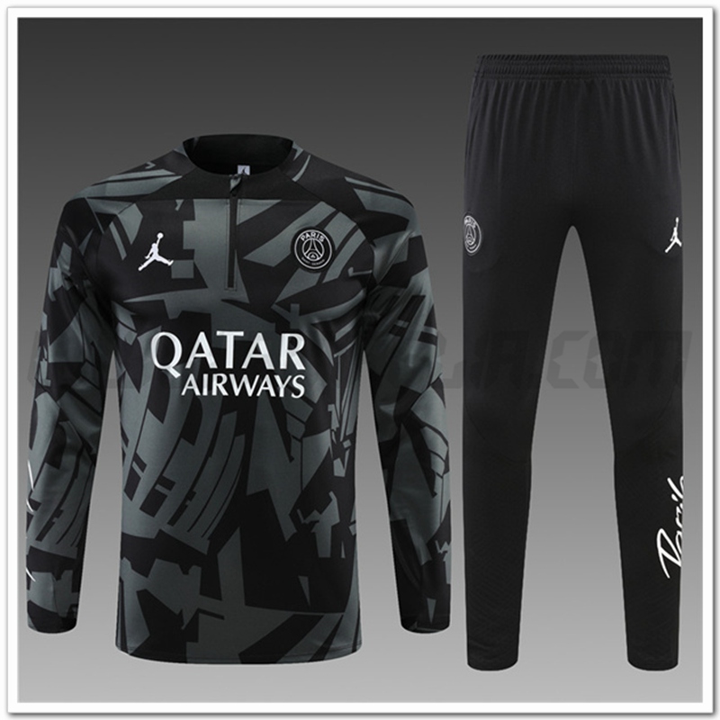 Tuta Allenamento Jordan PSG Bambino Nero/Grigio 2022 2023