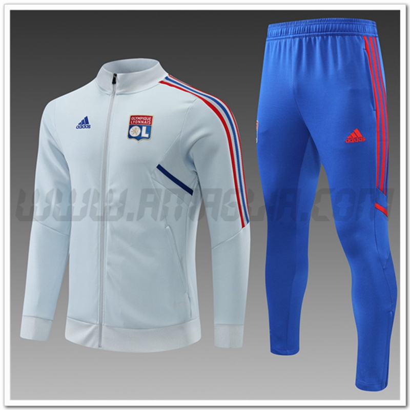 Tuta Giacca Allenamento Lyon OL Bambino Grigio 2022 2023