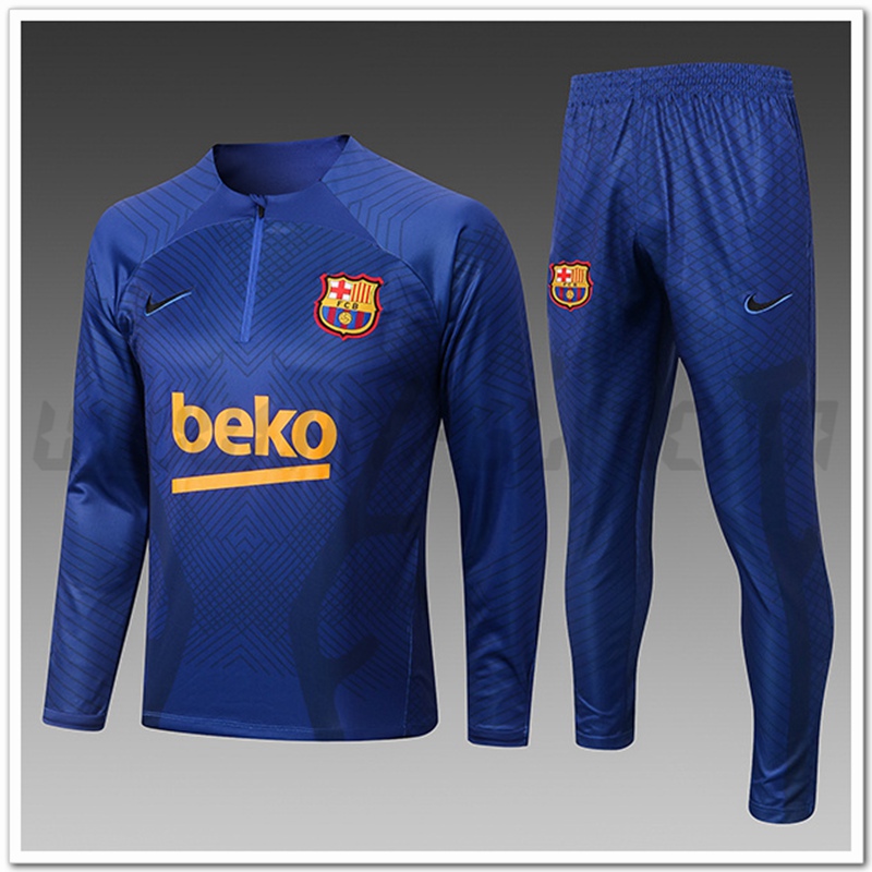 Tuta Allenamento FC Barcellona Bambino Blu/Nero 2022 2023