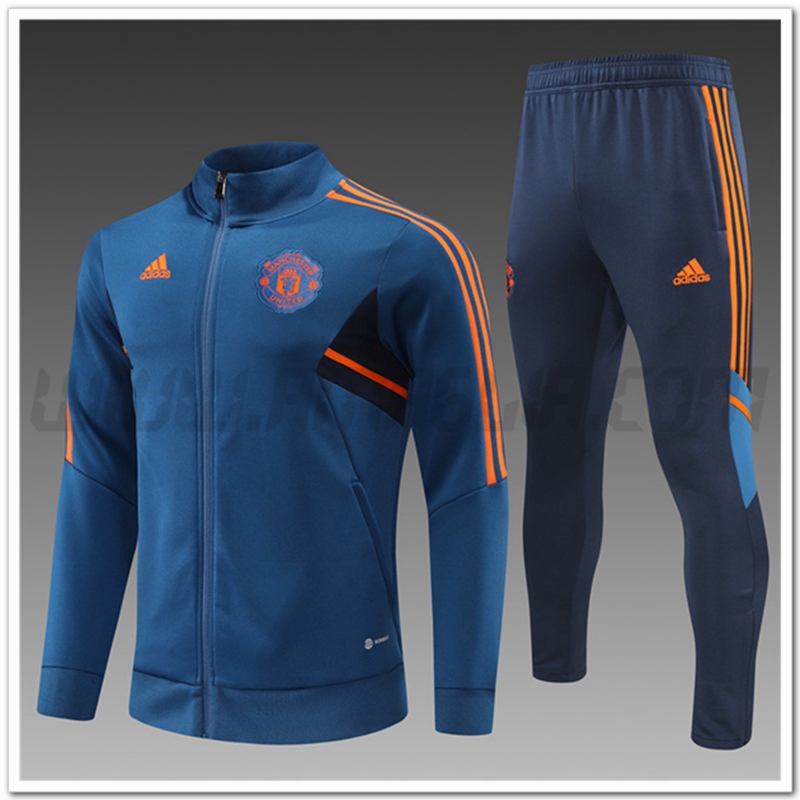 Tuta Giacca Allenamento Manchester United Bambino Blu 2022 2023