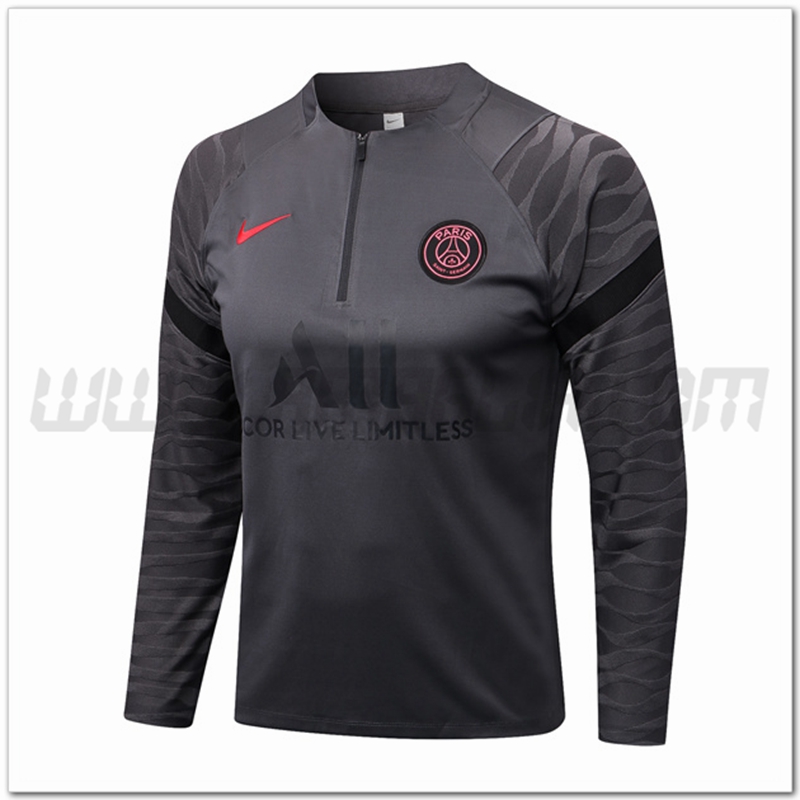 Felpa Allenamento PSG Grigio Scuro 2022 2023