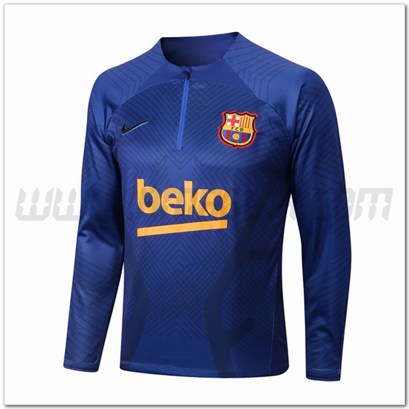 Felpa Allenamento FC Barcellona Blu/Nero 2022 2023