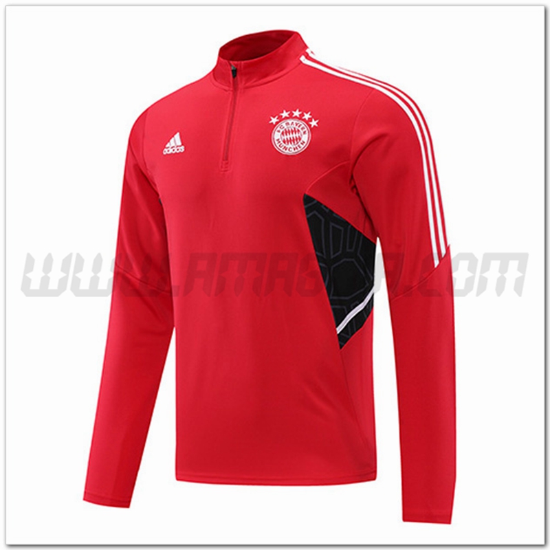 Felpa Allenamento Bayern Monaco Rosso 2022 2023