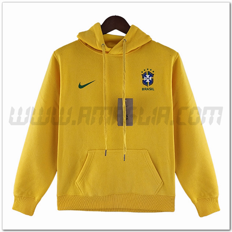 Felpa con Cappuccio Brasile Giallo 2022 2023