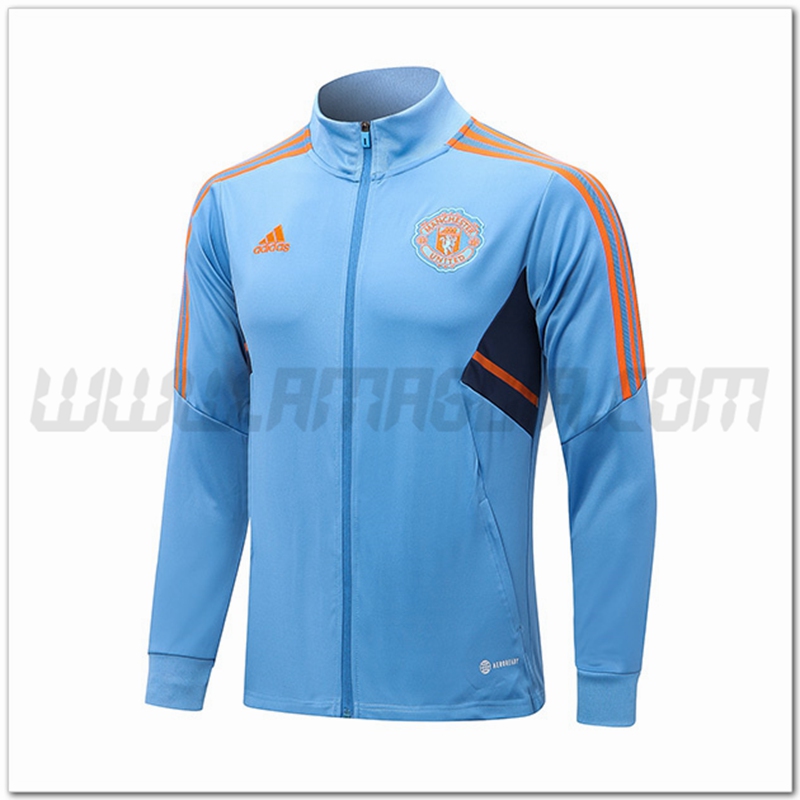 Giacca Calcio Manchester United Azzurro 2022 2023