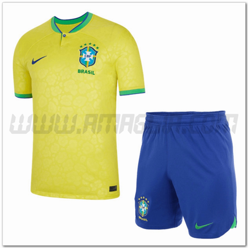Kit Maglia Brasile Prima (Pantaloncini + Calzini) Mondiali 2022