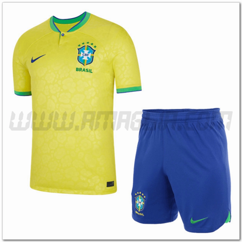 Kit Maglia Brasile Prima + Pantaloncini 2022 2023