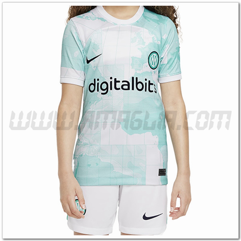 Nuovo Kit Maglia Inter Milan Bambino Seconda 2022 2023