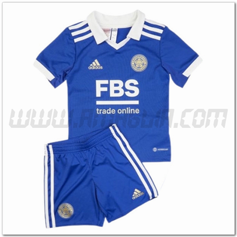 Nuovo Kit Maglia Leicester City Bambino Prima 2022 2023