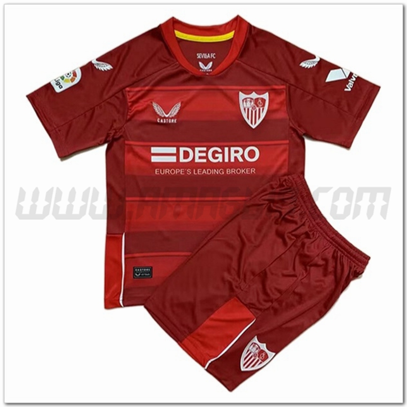 Nuovo Kit Maglia Sevilla FC Bambino Seconda 2022 2023