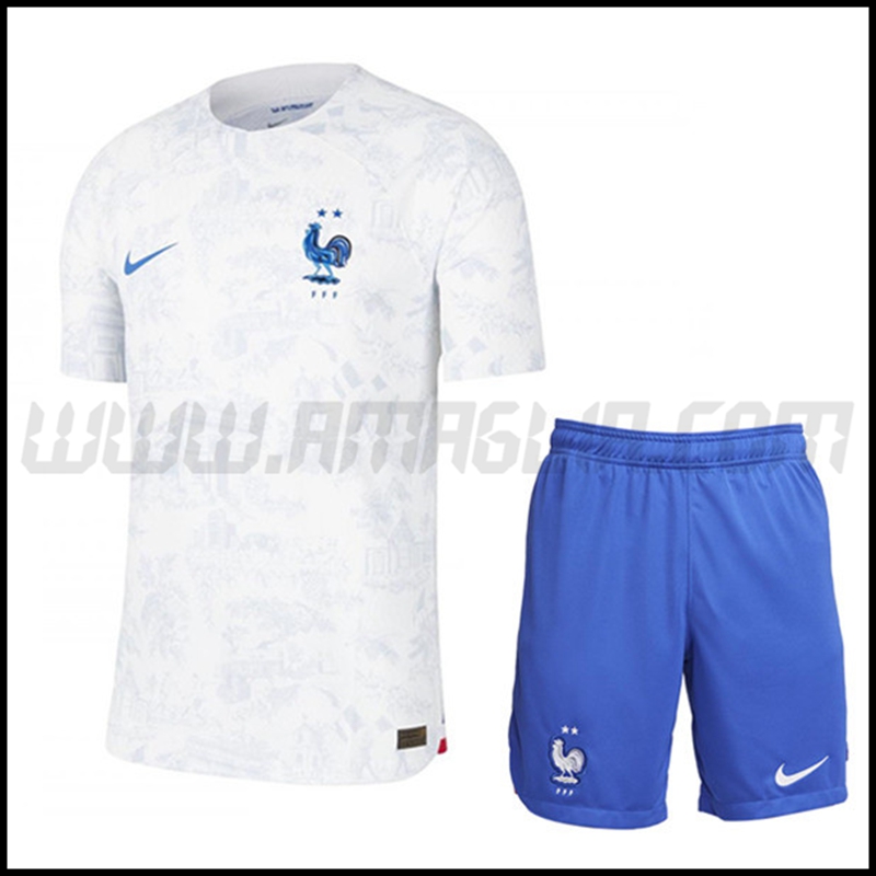 Nuovo Kit Maglia Francia Bambino Seconda 2022 2023