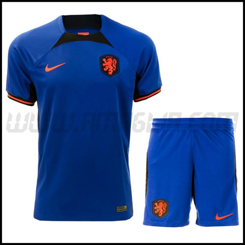 Nuovo Kit Maglia Paesi Bassi Bambino Seconda 2022 2023