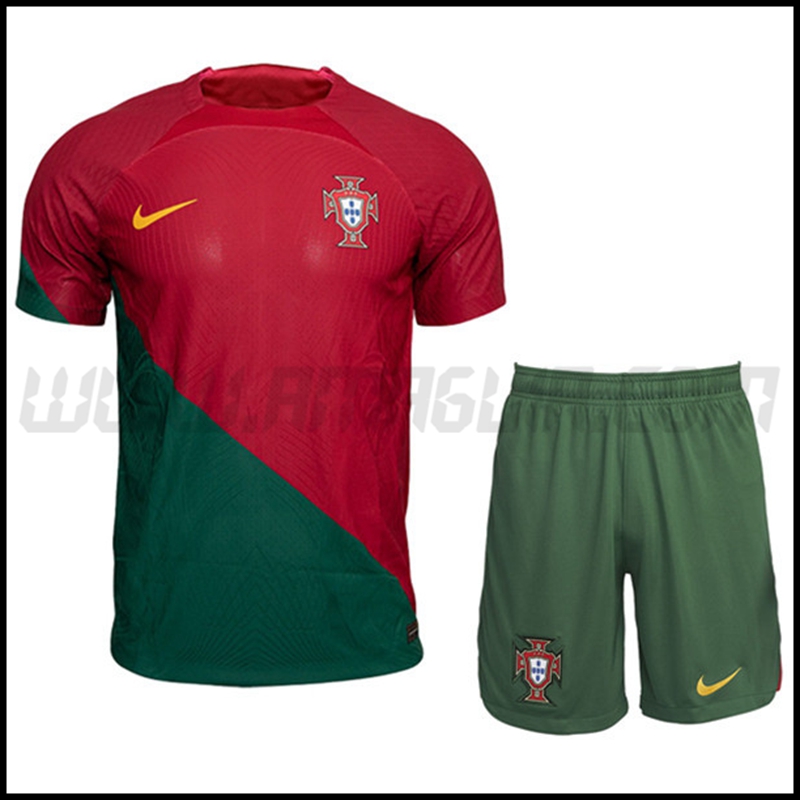 Nuovo Kit Maglia Portogallo Bambino Prima 2022 2023