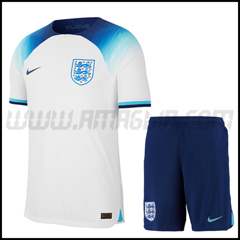 Nuovo Kit Maglia Inghilterra Bambino Prima 2022 2023
