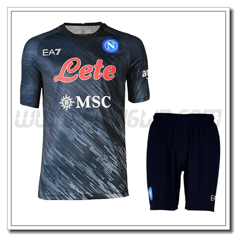Kit Maglia SSC Napoli Terza + Pantaloncini 2022 2023 Nero