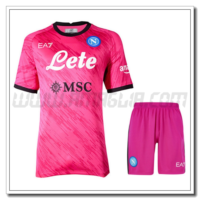 Kit Maglia Gardien SSC Napoli + Pantaloncini 2022 2023 Rosa