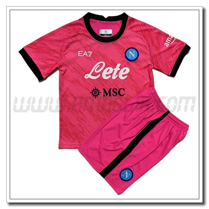 Nuovo Kit Maglia Gardien SSC Napoli Bambino 2022 2023 Rosa