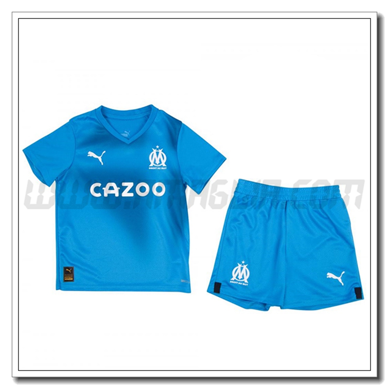 Nuovo Kit Maglia Marsiglia OM Bambino Terza 2022 2023 Blu