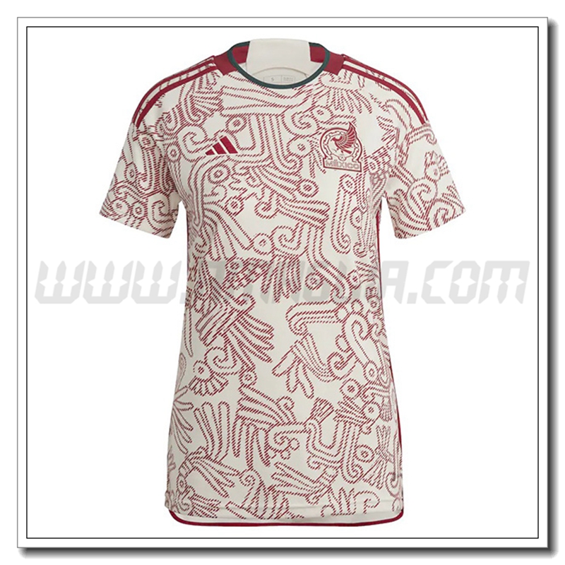 Seconda Maglia Messico Donna 2022 2023 Rosso Bianco