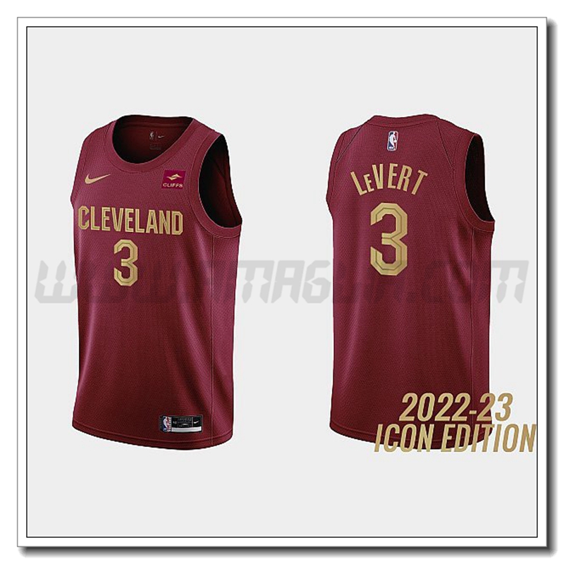 Maglia Cleveland Cavaliers (LEVerde #3) 2022/23 Rosso Scuro
