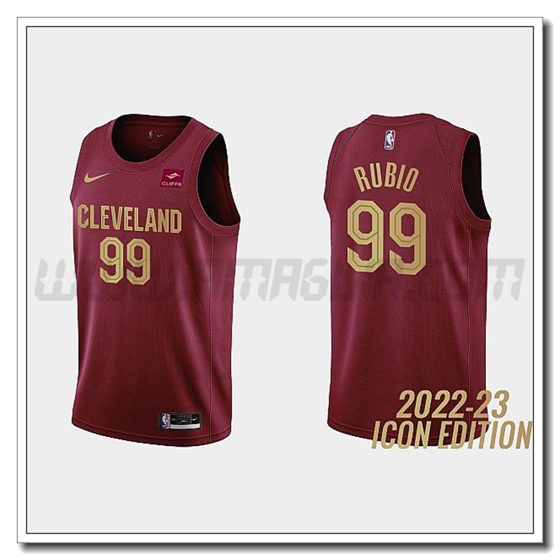 Maglia Cleveland Cavaliers (RUBIO #99) 2022/23 Rosso Scuro