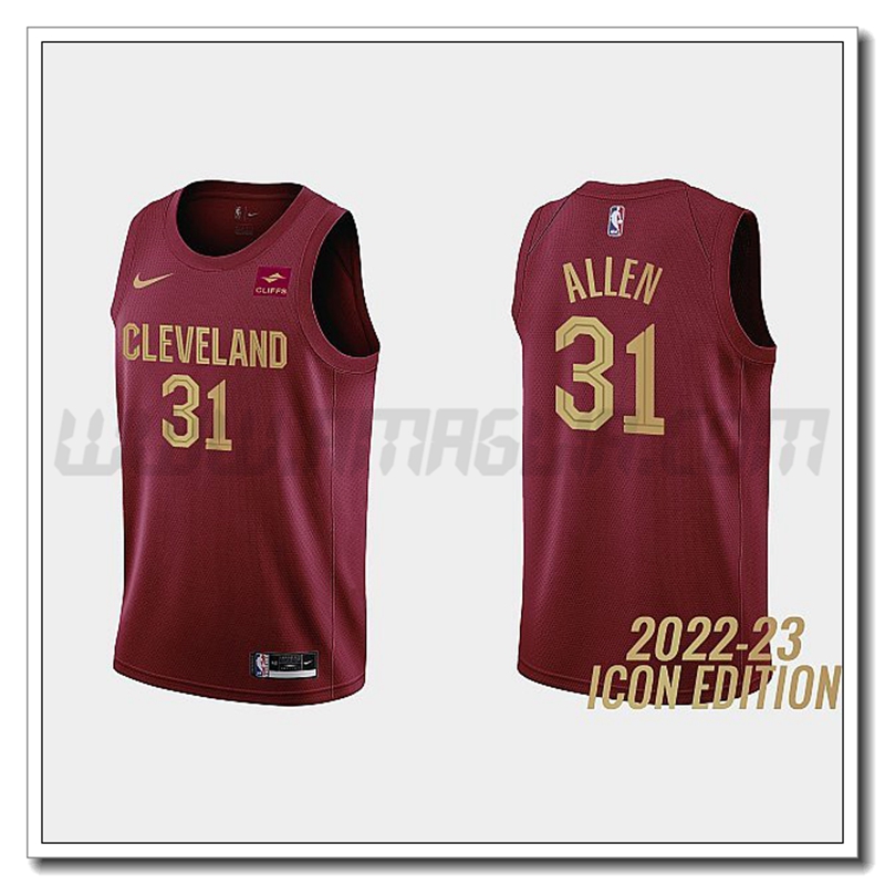 Maglia Cleveland Cavaliers (ALLEN #31) 2022/23 Rosso Scuro