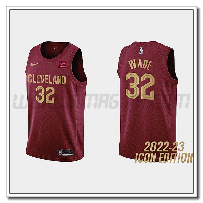 Maglia Cleveland Cavaliers (WADE #32) 2022/23 Rosso Scuro