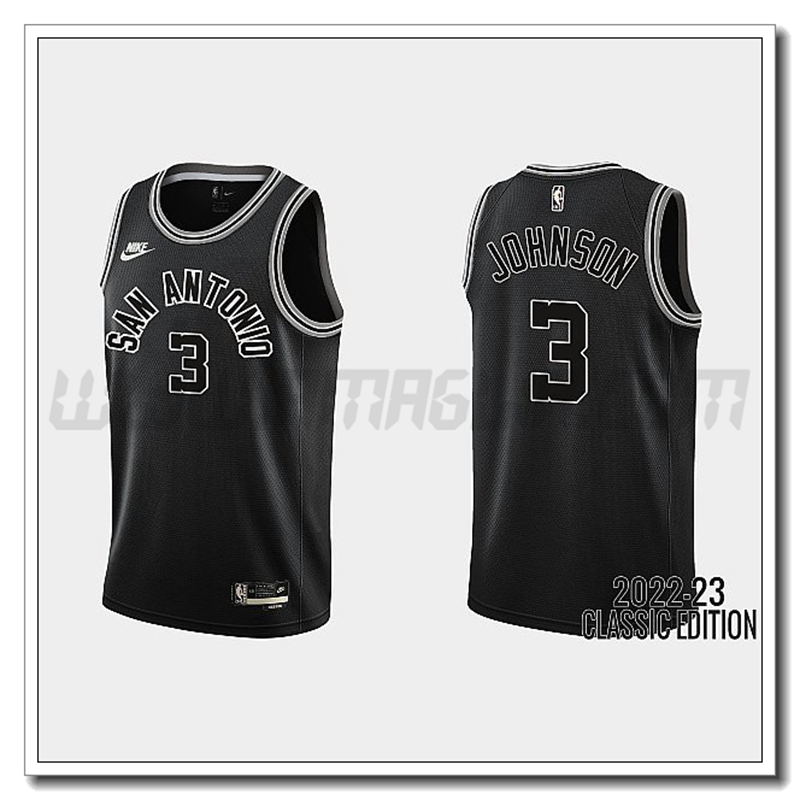 Maglia San Antonio Spurs (JOHNSON #3) 2022/23 Nero