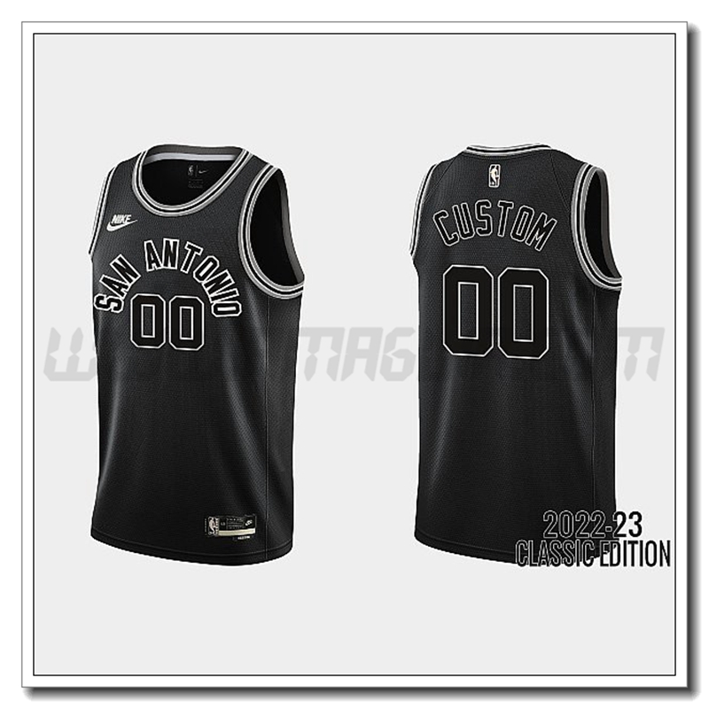 Maglia San Antonio Spurs (CUSTOM #00) 2022/23 Nero