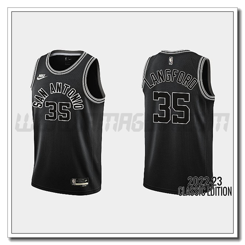 Maglia San Antonio Spurs (LANGFORD #35) 2022/23 Nero